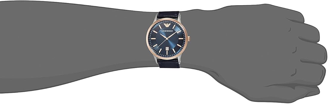  Shop Authentic Emporio Armani Renato Analog Blue Dial Black Leather Strap Watch For Men - AR2506 - Luxxuri