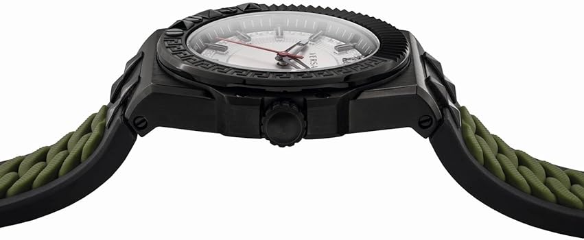  Shop Authentic Versace Chain Reaction Quartz White Dial Green Rubber Strap Watch for Men - VEDY00419 - Luxxuri