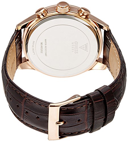  Shop Authentic Guess Analog Chronograph Brown Dial Brown Leather Strap Watch For Men - W14052G2 - Luxxuri