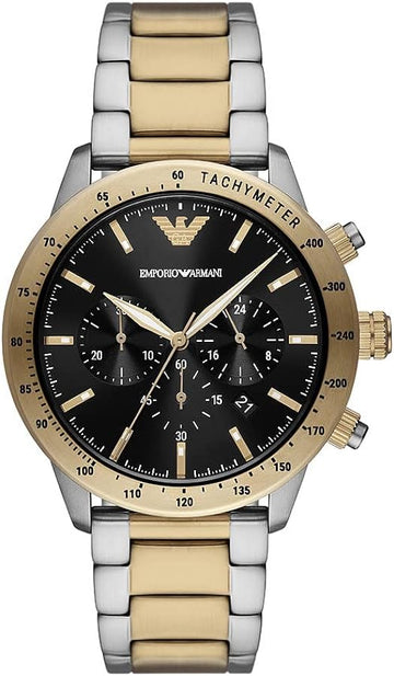  Shop Authentic Emporio Armani Analog Chronograph Black Dial Two Tone Steel Strap Watch For Men - AR11521 - Luxxuri