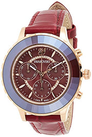  Shop Authentic Swarovski Octea Lux Chrono Red Dial Red Leather Strap Watch for Women - 5547642 - Luxxuri