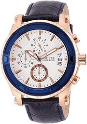  Shop Authentic Guess Pinnacle Chronograph White Dial Blue Leather Strap Watch For Men - W0673G6 - Luxxuri