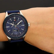  Shop Authentic Tommy Hilfiger Austin Quartz Blue Dial Blue Rubber Strap Watch for Men - 1791635 - Luxxuri