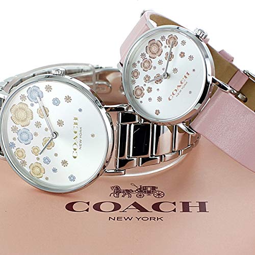 Coach Perry Silver Dial Pink Leather Strap Watch For Women - 14503325