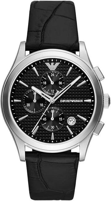  Shop Authentic Emporio Armani Paolo Chronograph Black Dial Black Leather Strap Watch For Men - AR11530 - Luxxuri