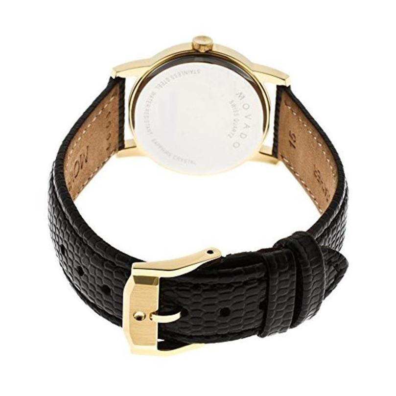  Shop Authentic Movado Museum Black Dial Black Leather Strap Watch For Women - 2100006 - Luxxuri