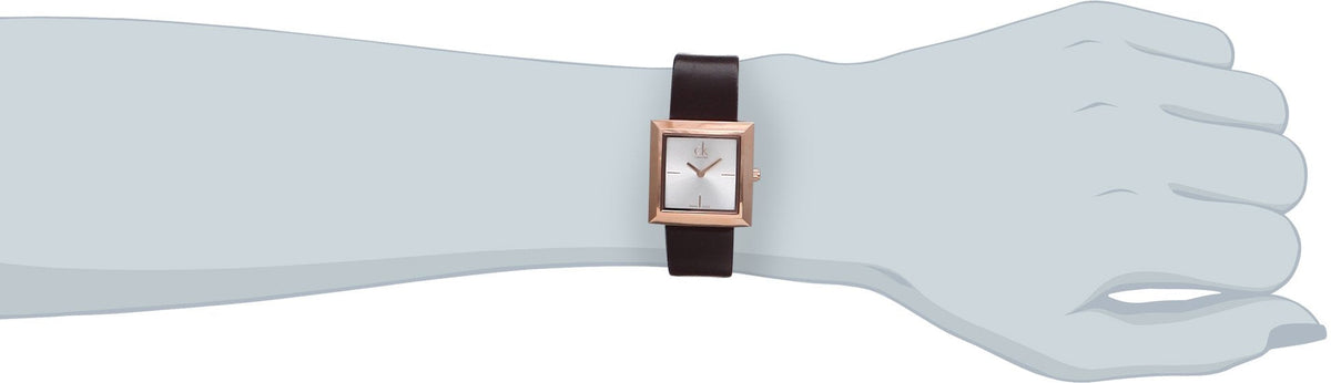  Shop Authentic Calvin Klein Mark White Dial Brown Leather Strap Watch for Women - K3R236G6 - Luxxuri