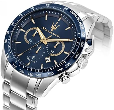  Shop Authentic Maserati Traguardo Chronograph Modena Edition Blue Dial Silver Steel Strap Watch For Men - R8871612039 - Luxxuri