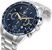  Shop Authentic Maserati Traguardo Chronograph Modena Edition Blue Dial Silver Steel Strap Watch For Men - R8871612039 - Luxxuri