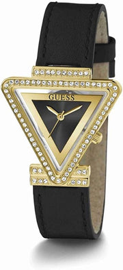  Shop Authentic Guess Fame Quartz Black Dial Black Leather Strap Watch For Women - GW0504L5 - Luxxuri