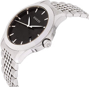  Shop Authentic Gucci G Timeless Black Dial Silver Steel Strap Watch For Men - YA126402 - Luxxuri