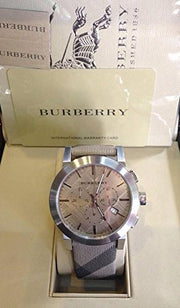  Shop Authentic Burberry The City Smoke Dial Checked Brown Leather Strap Watch for Men - BU9358 - Luxxuri