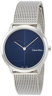  Shop Authentic Calvin Klein Minimal Blue Dial Silver Mesh Bracelet Watch for Women - K3M2212N - Luxxuri