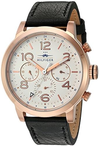  Shop Authentic Tommy Hilfiger Jake Multifunction White Dial Black Leather Strap Watch for Men - 1791236 - Luxxuri