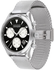  Shop Authentic Movado Heritage Calendoplan Chronograph Black Dial Silver Mesh Strap Watch for Men - 3650097 - Luxxuri
