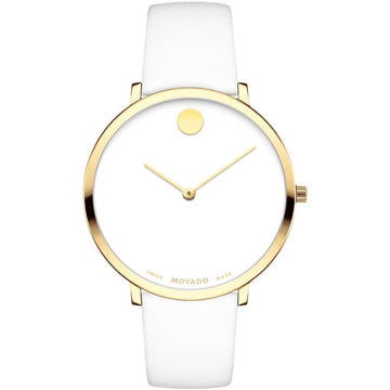  Shop Authentic Movado 70th Anniversary Limited Edition White Dial White Leather Strap Watch For Women - 0607138 - Luxxuri