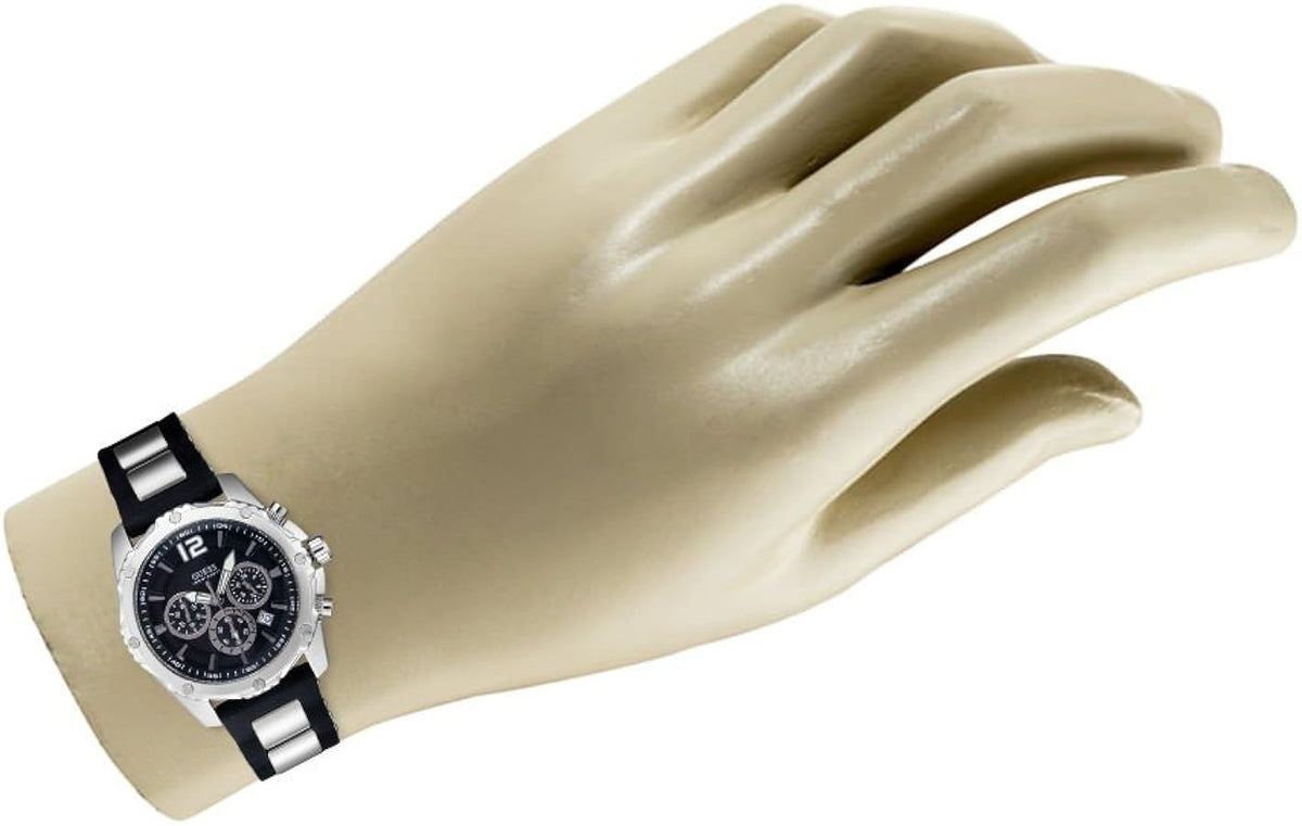  Shop Authentic Guess Intrepid Chronograph Black Dial Two Tone Steel Strap Watch for Men - W0167G1 - Luxxuri