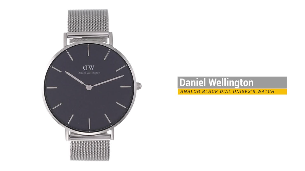  Shop Authentic Daniel Wellington Petite Sterling Black Dial Silver Mesh Bracelet Watch For Women - DW00100304 - Luxxuri