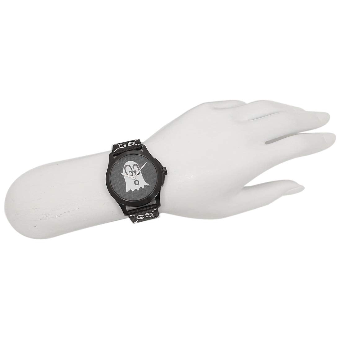  Shop Authentic Gucci G Timeless Ghost Black Dial Black Leather Strap Watch For Men - YA1264018 - Luxxuri