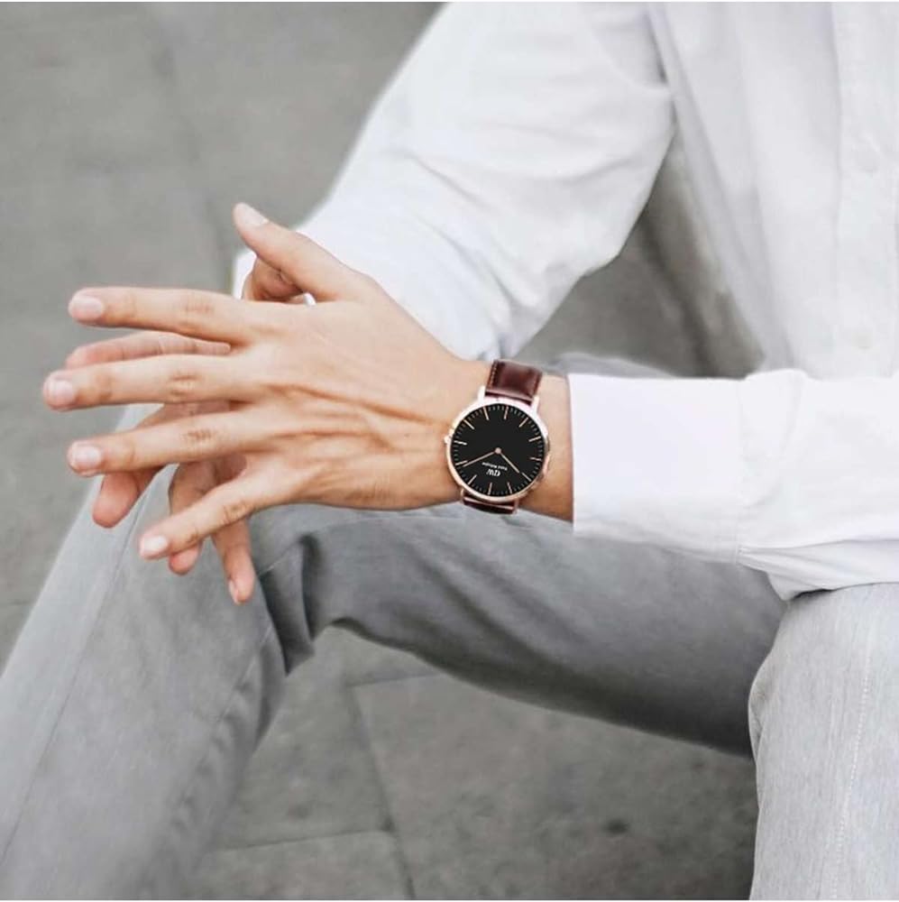  Shop Authentic Daniel Wellington Bristol Black Dial Brown Leather Strap Watch For Men - DW00100125 - Luxxuri