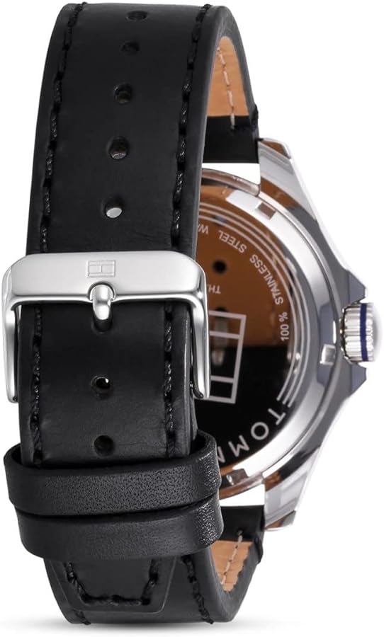 Shop Authentic Tommy Hilfiger Bruce Analog Black Dial Black Leather Strap Watch for Men - 1791279 - Luxxuri