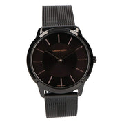  Shop Authentic Calvin Klein Minimal Black Dial Black Mesh Bracelet Watch for Men - K3M21421 - Luxxuri