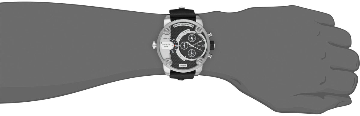  Shop Authentic Diesel Mr Daddy Chronograph White Dial Black Leather Strap Watch For Men - DZ7125 - Luxxuri