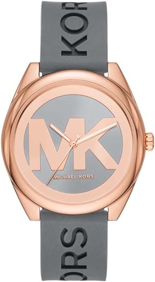  Shop Authentic Michael Kors Janelle Three Hand Grey Dial Grey Rubber Strap Watch For Women - MK7314 - Luxxuri