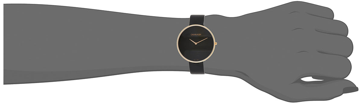  Shop Authentic Calvin Klein Full Moon Black Dial Black Leather Strap Watch for Women - K8Y236C1 - Luxxuri