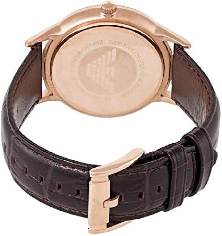  Shop Authentic Emporio Armani Classic Analog Silver Dial Brown Leather Strap Watch For Men - AR9101 - Luxxuri