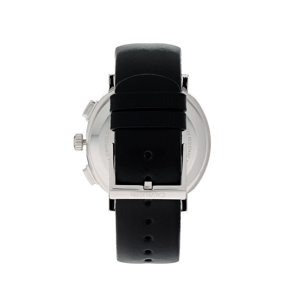  Shop Authentic Calvin Klein Posh Silver Dial Black Leather Strap Watch for Men - K8Q371C6 - Luxxuri