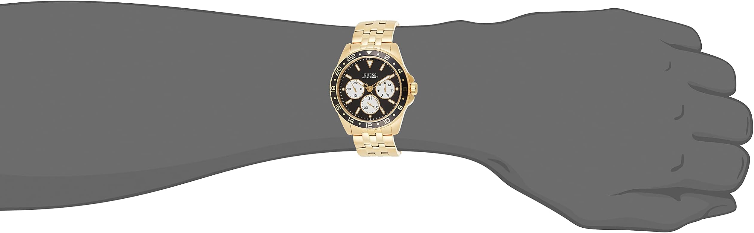  Shop Authentic Guess Odyssey Multifunction Black Dial Gold Steel Strap Watch For Men - W1107G4 - Luxxuri