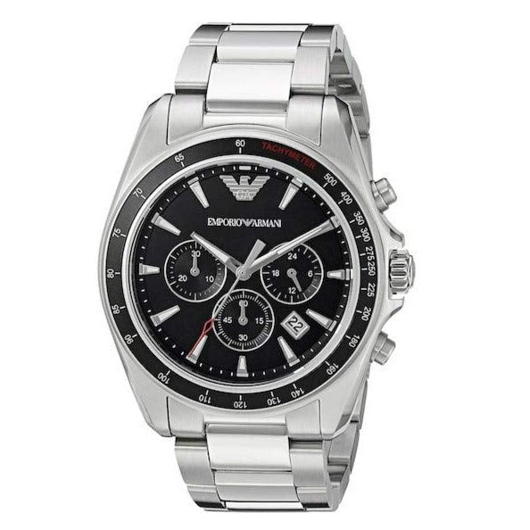  Shop Authentic Emporio Armani Sigma Chronograph Black Dial Silver Steel Strap Watch For Men - AR6098 - Luxxuri