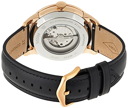  Shop Authentic Fossil Townsman Automatic Black Dial Black Leather Strap Watch for Men - ME3170 - Luxxuri