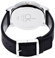  Shop Authentic Calvin Klein City Date Silver Dial Black Leather Strap Watch for Men - K2G2G1C6 - Luxxuri