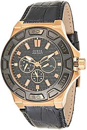  Shop Authentic Guess Force Analog Black Dial Black Leather Strap Watch For Men - W0674G6 - Luxxuri