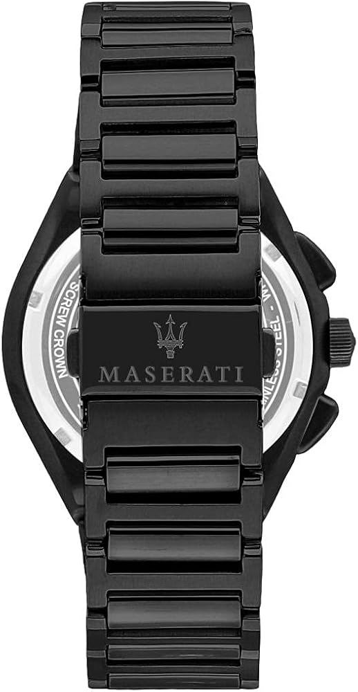  Shop Authentic Maserati Triconic Quartz Black Dial Black Steel Strap Watch For Men - R8873639003 - Luxxuri