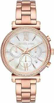  Shop Authentic Michael Kors Sofie Chronograph Mother of Pearl White Dial Rose Gold Steel Strap Watch For Women - MK6576 - Luxxuri