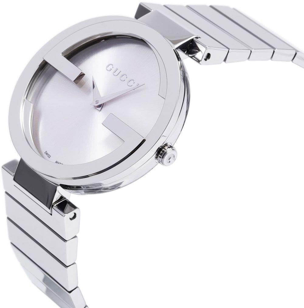  Shop Authentic Gucci G Interlocking Silver Dial Silver Steel Strap Watch For Women - YA133308 - Luxxuri