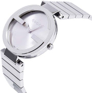  Shop Authentic Gucci G Interlocking Silver Dial Silver Steel Strap Watch For Women - YA133308 - Luxxuri