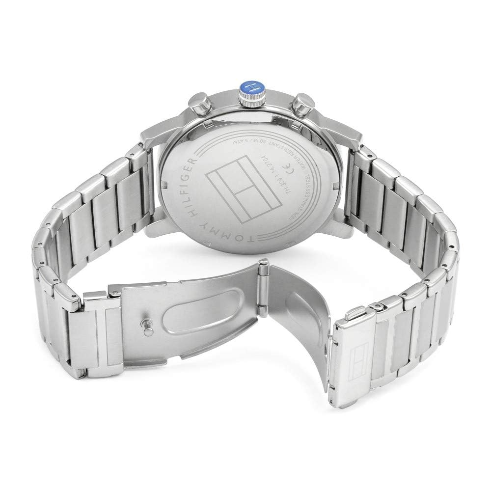  Shop Authentic Tommy Hilfiger Kane Blue Dial Silver Steel Strap Watch for Men - 1710401 - Luxxuri