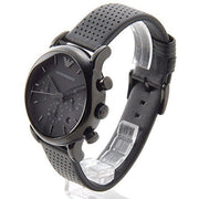  Shop Authentic Emporio Armani Luigi Chronograph Black Dial Black Leather Strap Watch For Men - AR1737 - Luxxuri