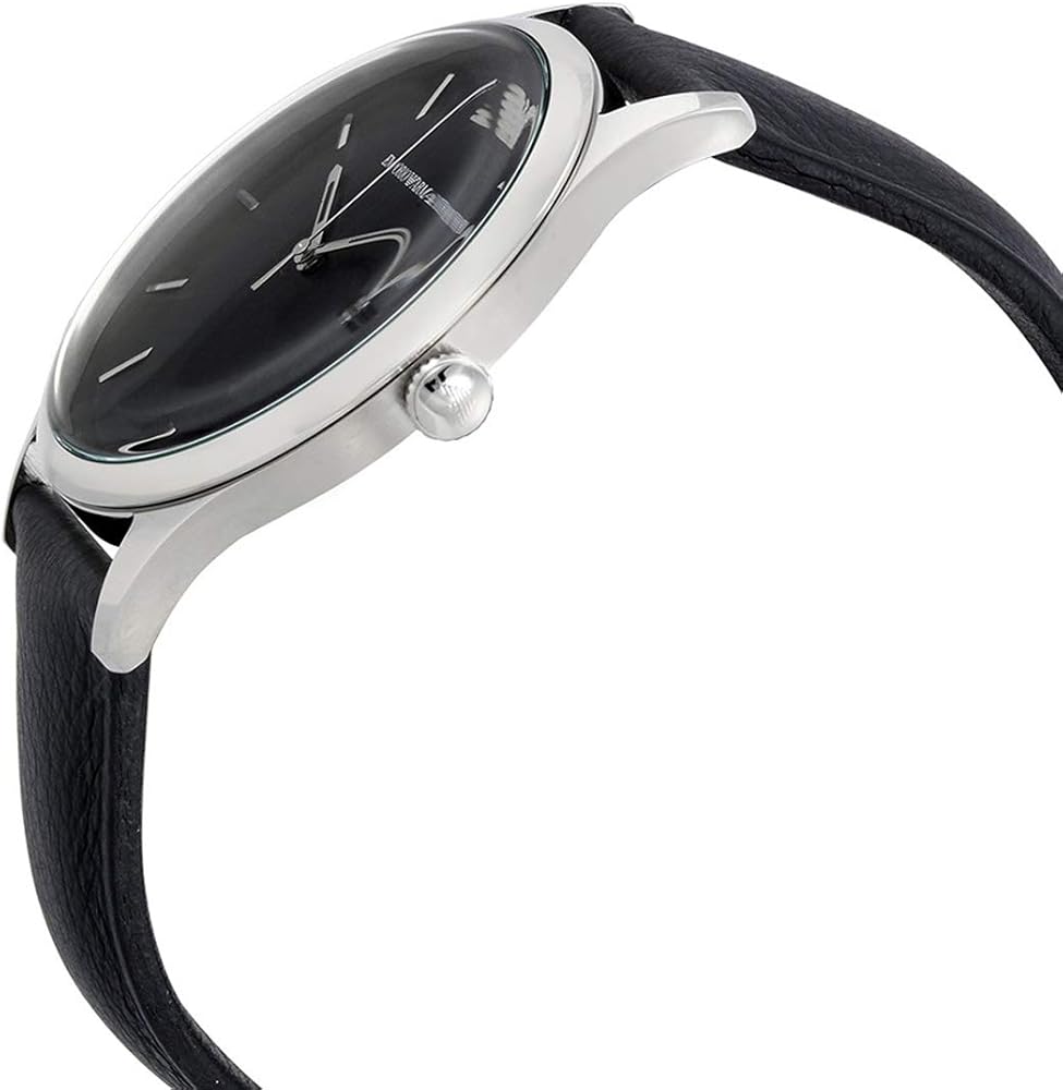  Shop Authentic Emporio Armani Lambda Classic Quartz Black Dial Black Leather Strap Watch For Men - AR11020 - Luxxuri
