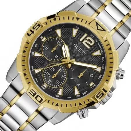  Shop Authentic Guess Commander Chronograph Black Dial Two Tone Steel Strap Watch for Men - GW0056G4 - Luxxuri