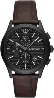  Shop Authentic Emporio Armani Paolo Chronograph Black Dial Brown Leather Strap Watch For Men - AR11549 - Luxxuri