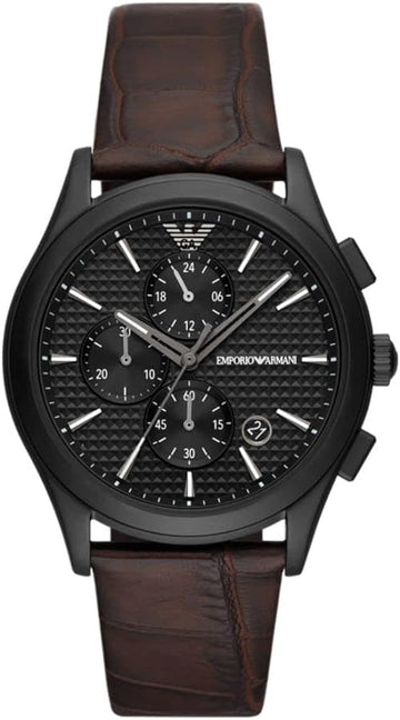  Shop Authentic Emporio Armani Paolo Chronograph Black Dial Brown Leather Strap Watch For Men - AR11549 - Luxxuri
