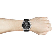  Shop Authentic Hugo Boss Skymaster Black Dial Black Leather Strap Watch for Men - 1513782 - Luxxuri
