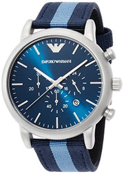  Shop Authentic Emporio Armani Luigi Chronograph Quartz Blue Dial Blue Nylon Strap Watch For Men - AR1949 - Luxxuri
