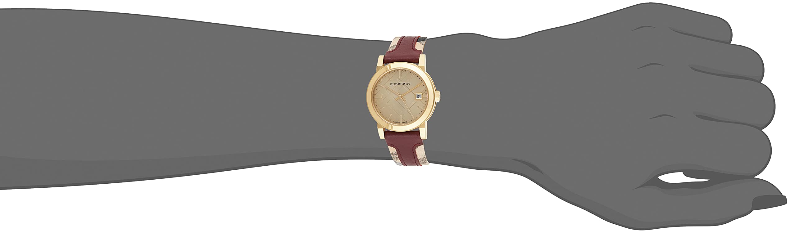  Shop Authentic Burberry Heritage Nova Gold Dial Haymarket Red Leather Strap Watch for Women - BU9111 - Luxxuri