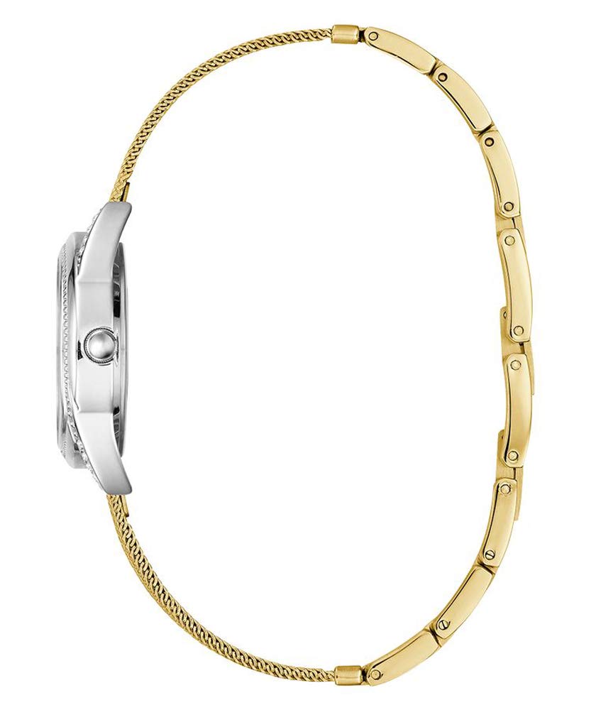  Shop Authentic Guess Whisper Silver Dial Gold Mesh Bracelet Watch for Women - W1084L2 - Luxxuri